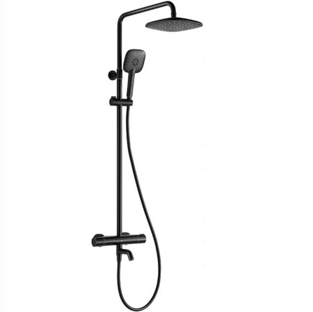 HEGII 恒洁 HMF902-333B-BC 方形雨翼黑增压花洒套装