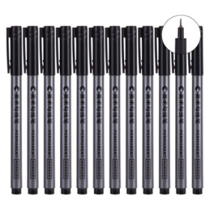 deli 得力 S566 针管勾线笔 0.5mm 黑色12支/盒