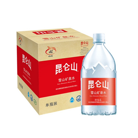 88VIP：昆仑山 高端矿泉水 4L*4桶