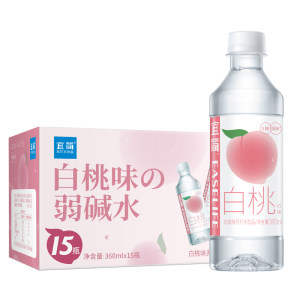 宜简 白桃味苏打水 360ml*15瓶 0糖0脂0卡
