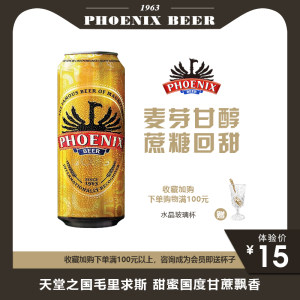 毛里求斯进口 凤凰 拉格黄啤酒 500ml 添加特产蔗糖 拍6件48元包邮