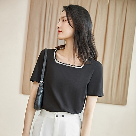 DUIBAI 对白 BDT089 女士方领短袖 59.9元