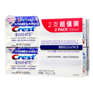 PLUS会员：Crest 佳洁士 热感美白款列钻亮炫白牙膏 116g*2支