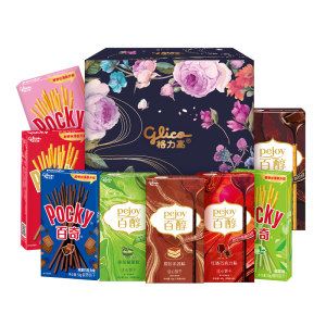 格力高 百醇 注心饼干棒 百奇双拼礼盒 8口味8盒/384g 34.9元狂欢价