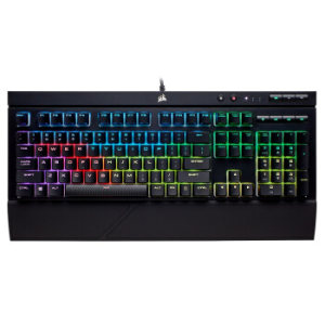 PLUS会员：USCORSAIR 美商海盗船 K68 104键 有线机械键盘 黑色 Cherry红轴 RGB