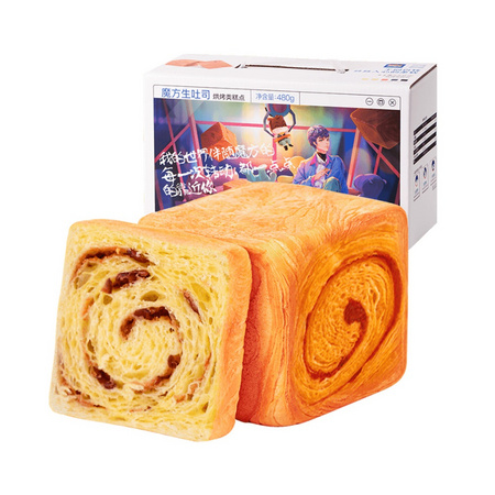 88VIP：Three Squirrels 三只松鼠 魔方生吐司红豆味 480g