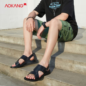 奥康 男士夏季凉鞋 头层牛皮鞋面