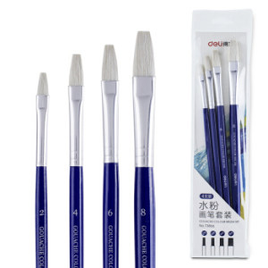 凑单品：deli 得力 73866 水粉画笔 4支装 双号
