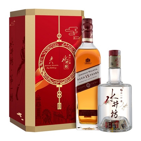 88VIP：JOHNNIE WALKER 尊尼获加 苏格兰威士忌 雪莉版 700ml + 水井坊 臻酿八号 52度 浓香白酒 500ml