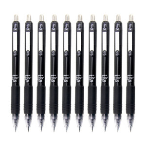 PLUS会员：ZEBRA 斑马 C-JJ3-CN 按动中性笔 0.5mm 黑色 10支装