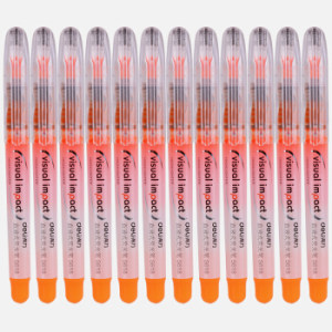 凑单品：deli 得力 S618 橙色直液荧光笔 12支/盒