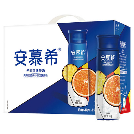 安慕希 高端畅饮橙+凤梨味酸奶 230g*10瓶