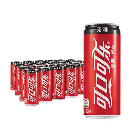 PLUS会员：Coca-Cola 可口可乐 零度 Zero 汽水 330ml*24罐