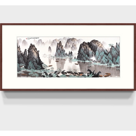 橙舍 白雪石原作版画《千峰竞秀》画框尺寸60cm*120cm 宣纸 限量999版