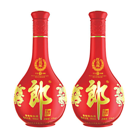 PLUS会员：LANGJIU 郎酒 红花郎十 53%vol 酱香型白酒 558ml*2瓶