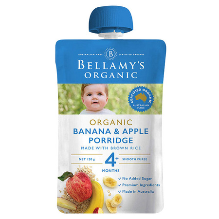 BELLAMY'S 贝拉米 婴幼儿辅食 香蕉苹果果泥120g