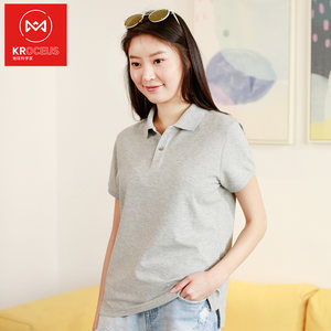 地球科学家 棉涤珠地网眼面料 女针织透气Polo衫
