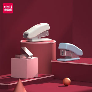 deli 得力 12#迷你学生订书机套装(订书器+订书钉) 颜色随机