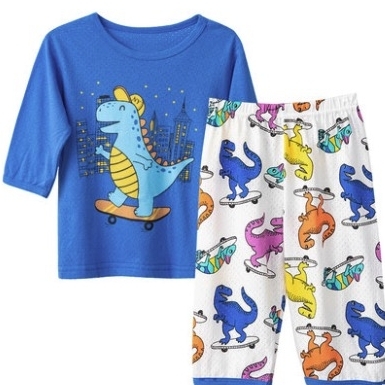 艾唐朵 夏季纯棉儿童睡衣裤套装