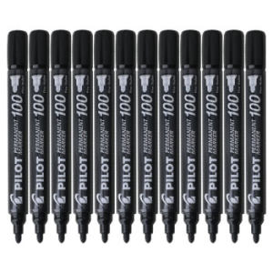 PILOT 百乐 SCA-100-B-CHN 油性马克笔记号笔 1mm 黑色 12支装